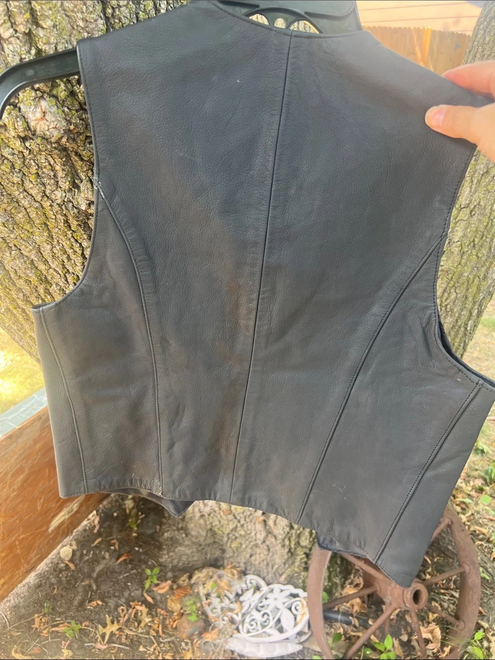 Women’s Black Leather Vest